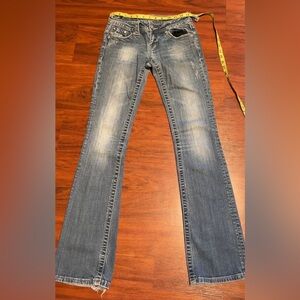 Miss Me Light Blue Denim Jeans - Embroidered Waistband